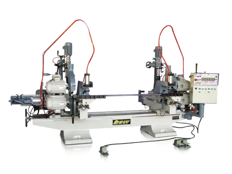 Semi-Auto. Double End Top & Bottom Sawing with Shaping with Boring Machine